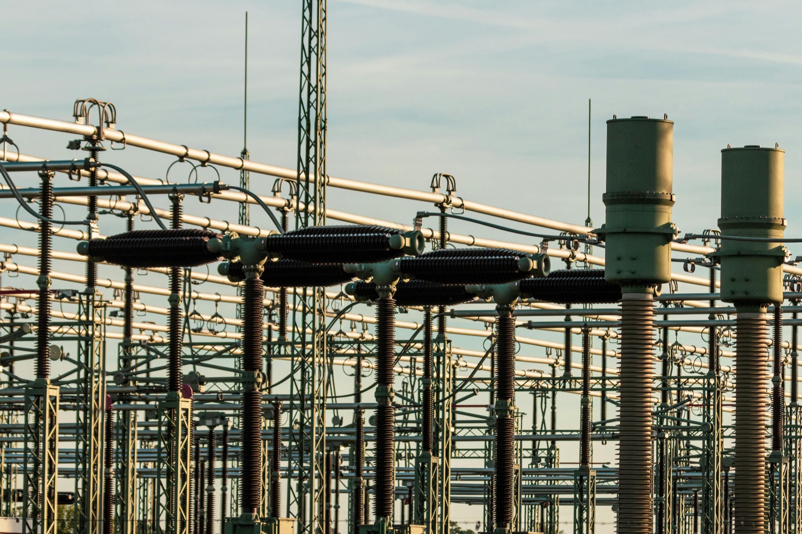 High-voltage utility substation infrastructure
